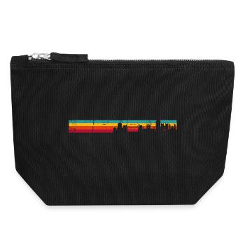Bristol Skyline retro - Canvas Reißverschluss-Täschchen (18 x 19 cm) - Schwarz - Vorne