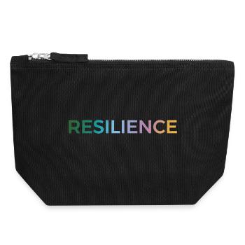 Resilience Gradient Typo - Canvas Zip Pouch 18 x 19 cm - black - Front