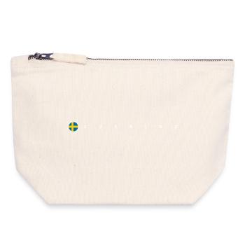 Sverige flag - Canvas Zip Pouch 18 x 19 cm - nature - Front
