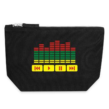 Equalizer DJ music player - Canvas Zip Pouch 18 x 19 cm - black - Front