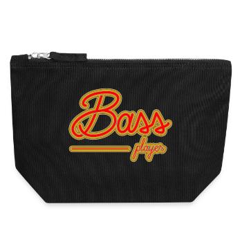Bass player - Canvas Zip Pouch 18 x 19 cm - black - Front