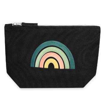 arc en ciel - Pochette zippée en toile 18 x 19 cm - noir - Devant