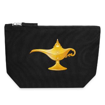 goldene orientalische Wunderlampe oder Öllampe - Canvas Reißverschluss-Täschchen (18 x 19 cm) - Schwarz - Vorne