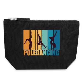 Poledancing Pole dance Vintage Retro Gift - Pochette zippée en toile 18 x 19 cm - noir - Devant