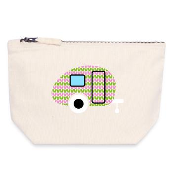 Caravan Spring Caravan Fan Knit Retro Holiday - Canvas Zip Pouch 18 x 19 cm - nature - Front
