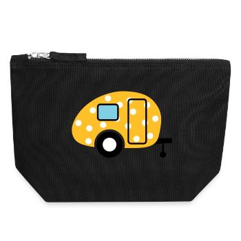 Caravan Camping Punkte Ostern Wohnwagen Vintage - Canvas Reißverschluss-Täschchen (18 x 19 cm) - Schwarz - Vorne
