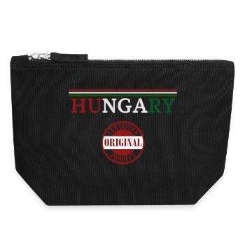 Ungarischer Stolz, Flagge Ungarns - Canvas Reißverschluss-Täschchen (18 x 19 cm) - Schwarz - Vorne