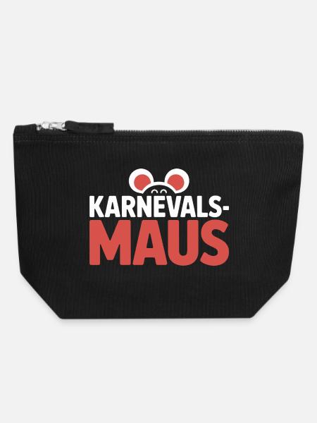 Karnevalsmaus Karneval Köln Kölner Karnevals Maus - Canvas Reißverschluss-Täschchen (18 x 19 cm) - Schwarz