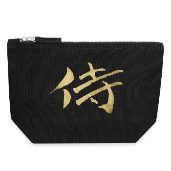 Samurai - Japanisches Schriftzeichen - Canvas Reißverschluss-Täschchen (18 x 19 cm) - Schwarz - Vorne
