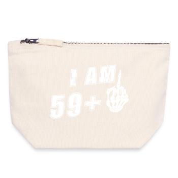 I'm 59 + Middle Finger Funny 60th Birthday - Canvas Zip Pouch 18 x 19 cm - nature - Front