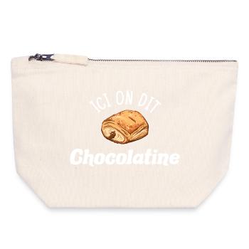 Chocolatine Humour Pain au Chocolat South West - Canvas Zip Pouch 18 x 19 cm - nature - Front