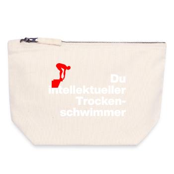 ESPÈCE DE NAGEUR SEC INTELLIGENT. SARCASME - Pochette zippée en toile 18 x 19 cm - blanc naturel - Devant