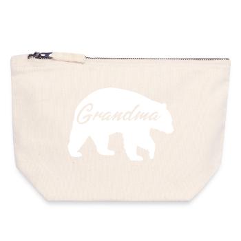 Chemise cadeau mignonne Grand-mère Ours - Pochette zippée en toile 18 x 19 cm - blanc naturel - Devant