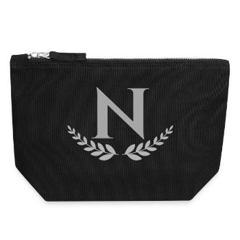 N - Pochette zippée en toile 18 x 19 cm - noir - Devant