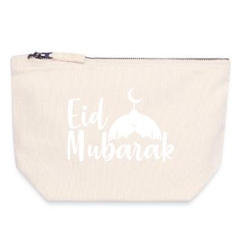 Eid Mubarak Mosque Silhouette - Canvas Zip Pouch 18 x 19 cm - nature - Front