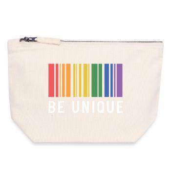 LGBT-Pride-Monat – Sei einzigartig - Canvas Reißverschluss-Täschchen (18 x 19 cm) - Naturweiß - Vorne