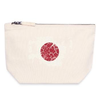 Japan Flag - Vintage - Canvas Zip Pouch 18 x 19 cm - nature - Front