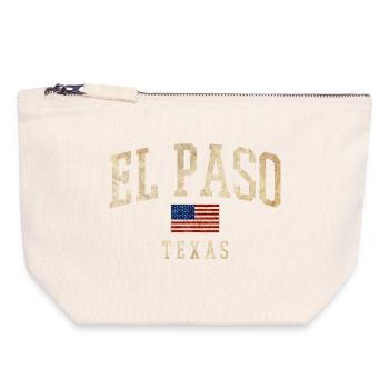 El Paso Texas Vintage Americana - Canvas Reißverschluss-Täschchen (18 x 19 cm) - Naturweiß - Vorne