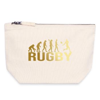 Evolution Rugby - Canvas Reißverschluss-Täschchen (18 x 19 cm) - Naturweiß - Vorne