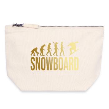 Evolution Snowboard - Canvas Reißverschluss-Täschchen (18 x 19 cm) - Naturweiß - Vorne