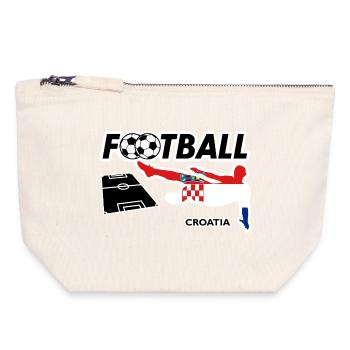 Fußball Fieber Croatia - Canvas Reißverschluss-Täschchen (18 x 19 cm) - Naturweiß - Vorne