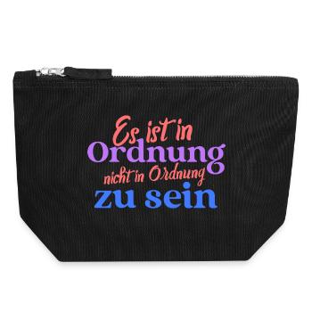 It's okay not to be okay - Canvas Zip Pouch 18 x 19 cm - black - Front