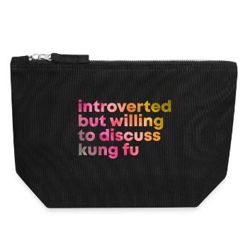 kung-fu - Pochette zippée en toile 18 x 19 cm - noir - Devant