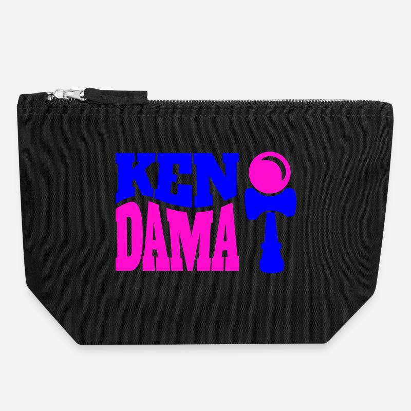 Kendama (2-color) v2 - Canvas Zip Pouch 18 x 19 cm - black
