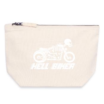 Skeleton biker - Canvas Zip Pouch 18 x 19 cm - nature - Front