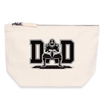 Football Dad – Chemise cool pour les pères sportifs - Pochette zippée en toile 18 x 19 cm - blanc naturel - Devant