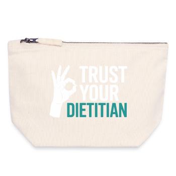 Registrierter Ernährungsberater mit Zertifizierung als Ernährungsberater (Registered Dietitian Certified Counselor) - Canvas Reißverschluss-Täschchen (18 x 19 cm) - Naturweiß - Vorne