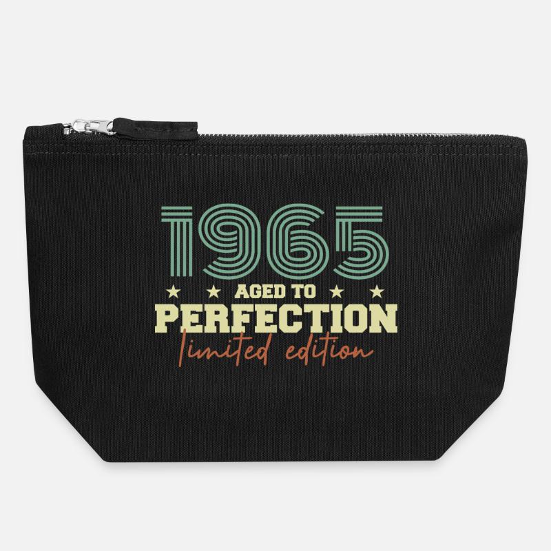 1965 - Pochette zippée en toile 18 x 19 cm - noir