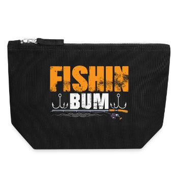 Anglers Fishermen Fishing Sport Fishermen - Canvas Zip Pouch 18 x 19 cm - black - Front