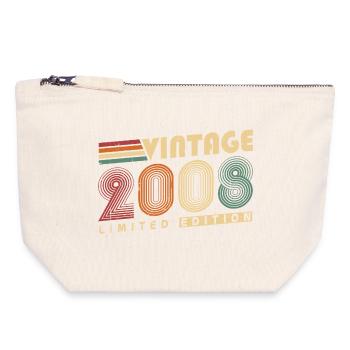 Vintage 2008 Jahrgang Geburtstagsgeschenk - Canvas Reißverschluss-Täschchen (18 x 19 cm) - Naturweiß - Vorne