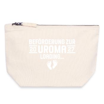 Beförderung zur Uroma 2027 loading - Canvas Reißverschluss-Täschchen (18 x 19 cm) - Naturweiß - Vorne
