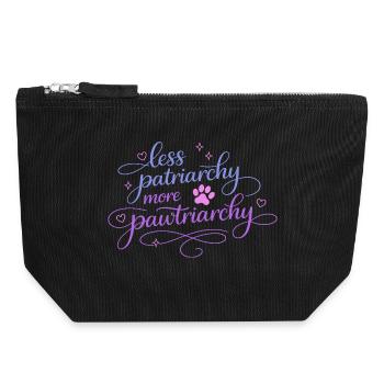 less patriarchy, more pawtriarchy - Canvas Zip Pouch 18 x 19 cm - black - Front