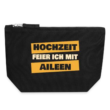 Geschenk für Aileen - Canvas Reißverschluss-Täschchen (18 x 19 cm) - Schwarz - Vorne