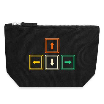 Zocken Computerspieler Zocker Gaming Gamer - Canvas Reißverschluss-Täschchen (18 x 19 cm) - Schwarz - Vorne