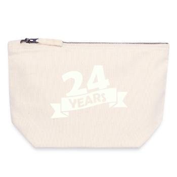 24_years - Pochette zippée en toile 18 x 19 cm - blanc naturel - Devant