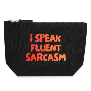 i speak fluent sarcasm - Canvas Reißverschluss-Täschchen (18 x 19 cm) - Schwarz - Vorne