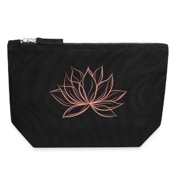 lotus flower - Canvas Zip Pouch 18 x 19 cm - black - Front
