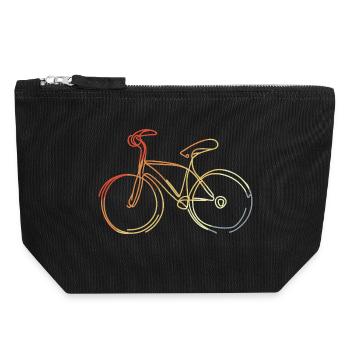 Cycling Drawing Retro Style - Canvas Zip Pouch 18 x 19 cm - black - Front