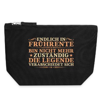 Endlich in Frührente - Legende verabschiedet sich - Canvas Reißverschluss-Täschchen (18 x 19 cm) - Schwarz - Vorne