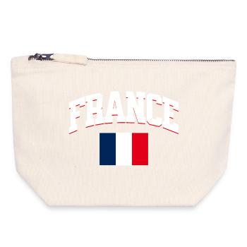 France Football Lover Retro Sports Design - Canvas Zip Pouch 18 x 19 cm - nature - Front