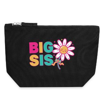 Geschlechterenthüllung BIG SIS Big Sister Babyparty - Canvas Reißverschluss-Täschchen (18 x 19 cm) - Schwarz - Vorne