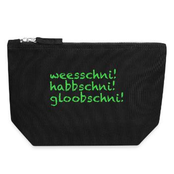 Sächsischer Dialekt vom Feinsten - sächsisch - Canvas Reißverschluss-Täschchen (18 x 19 cm) - Schwarz - Vorne