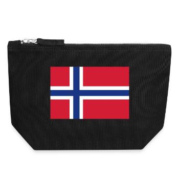 Norway Flag - Canvas Zip Pouch 18 x 19 cm - black - Front