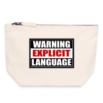 Achtung grobe Sprache - Canvas Reißverschluss-Täschchen (18 x 19 cm) - Naturweiß - Vorne