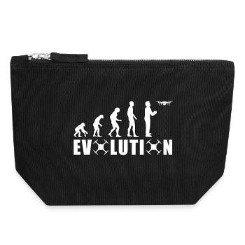 EVOLUTION DRONE Cadeau Pilote au sol Vol - Pochette zippée en toile 18 x 19 cm - noir - Devant