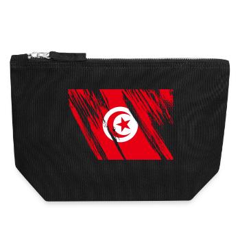 Tunisia Flag - Canvas Zip Pouch 18 x 19 cm - black - Front